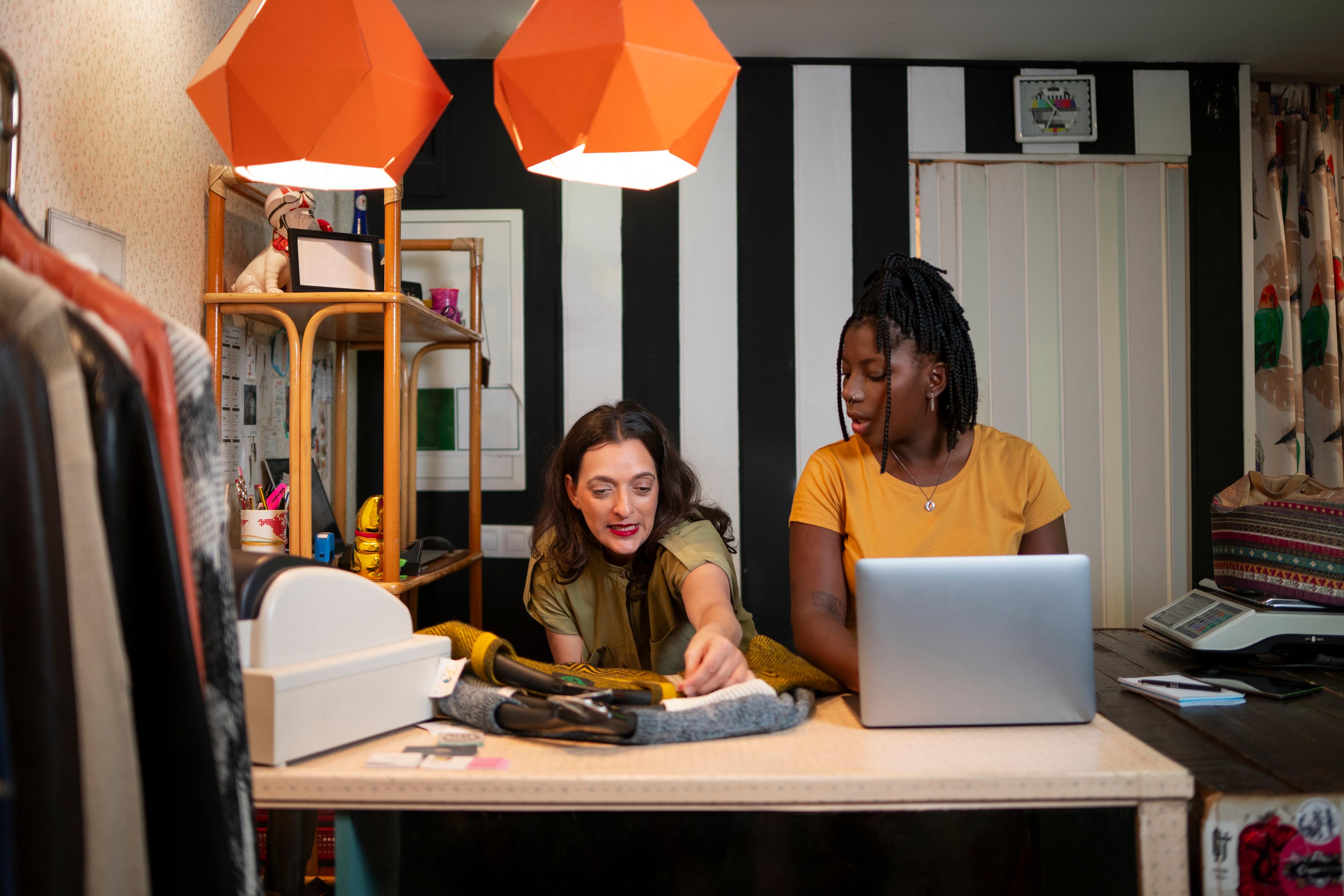 Women business owners collaborating